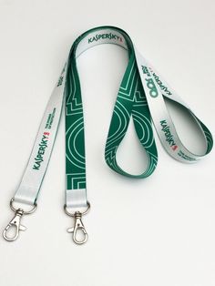 the lanyard strap is green and white