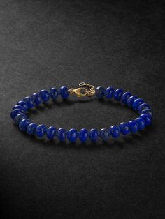 JIA JIA selects stones for their spiritual properties, this bracelet is strung with lapis lazuli beads, which symbolise truth and human connection. It's handmade and has an adjustable gold clasp. Beaded Bracelet For Men, Lapis Lazuli Beads, Luxury Sneakers, Mens Beaded Bracelets, Stylish Watches, Bracelet For Men, Human Connection, Best Bags, Classic Sneakers