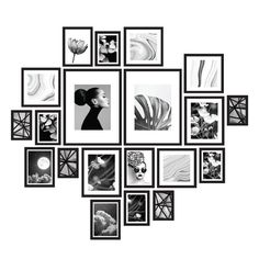 a black and white photo collage with multiple frames