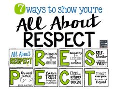 an all about respect poster with the words respect