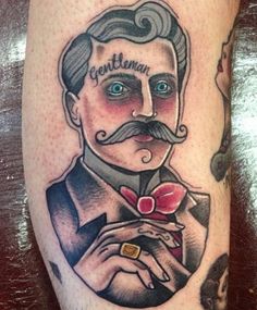 Moustache art work Neo Tattoo Traditional, Tattoos Man, Men Flower Tattoo, Third Eye Tattoos, American Traditional Tattoos, Neo Tattoo, Man Portrait