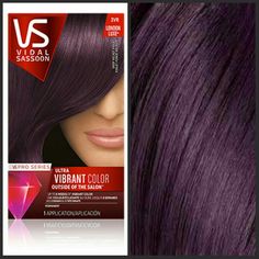 Vidal Sassoon 3RV Deep Violet Velvet. My winter 2017 hair color. I'm FINALLY going purple! 3rv Hair Color, Deep Violet Hair Color, Deep Plum Hair Color, Dark Violet Hair Burgundy, Dark Violet Hair Color Deep Purple, Dark Hair Violet Undertone, Intense Violet Hair Color, Plum Hair Dye