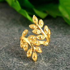 14K Gold Plated Brass Leaf Branch Ring, Gold Leaf Ring, Rose Gold Plated Leaf Ring, Layering Ring, Vine Ring, Laurel Ring, twig Band ring Enjoy Free Shipping on All Orders Product Description:- *Handmade item *Dispatches from a small business in India *Materials         :-   Brass, 925 sterling Silver *Band colour    :-   Gold, Silver *Style                 :-   minimalist *Can be personalized Ring Type                :-     leaf design  Ring SIZE           :-    All Size Are Available. Choose From Variation. METAL           :-    Pure  Brass or 925 sterling silver ( Nickel  Free Ring )                              :-    All Metal Are Available. Choose From Variation.  Ring can be customized on request and gemstone can be made to any gemstone you want. If You Need Faster Shipping, Please C Leaf Rings Gold, Laurel Ring, Ring Layering, Gold Leaf Ring, Olive Leaf Ring, Hand Jewelry Rings, Simple Rings, Gold Leaf Rings, Vine Ring