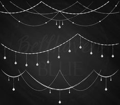 a chalkboard background with beads and pearls