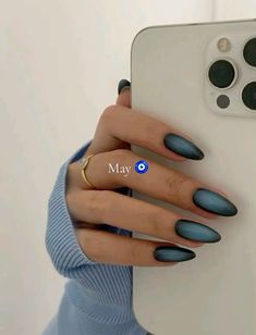 Aura Nails Black, Nails Black And Blue, Nail Art Aesthetic, Simple Nail Design, Aura Nails, Nail Art Pictures, Edgy Nails, Blue Nail, Nails Black