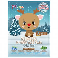 Soothing Face Mask, Hydrating Sheet Mask, Reindeer Face, Facial Sheet Mask, 7th Heaven, Beauty Event, Luxury Event, Vegan Skincare, Sheet Mask