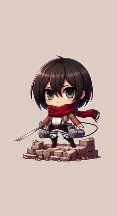 Ataque a los titanes, mikasa chibi Chibi Mikasa, Mikasa Ackerman, Anime Pictures, Jujutsu Kaisen, Anime Chibi, Jujutsu, Skin Care, Skin