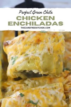 chicken enchiladas stacked on top of each other