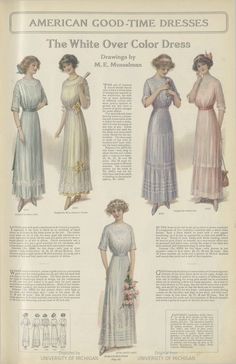 1912 Fashion, Edwardian Gowns, Conservative Fashion, 1910s Fashion, 1920 Fashion, Edwardian Dress, Historical Dress, Gibson Girl