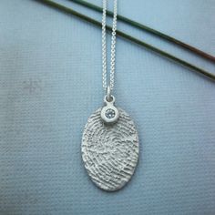 Fingerprint Pendant, Lab Humor, Jewelry Casting, Emma Kate, Signature Necklace