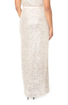 Make a sparkling statement at your next soirée in this side-slit maxi skirt wrapped in twinkling sequins. 40" length Pull-on style Lined 95% polyester, 5% spandex Dry clean Imported Sequin Maxi Skirt, Maxi Sequin Skirt, Sequin Maxi, Maxi Skirt, Champagne, Sequin, Dry Clean, Nordstrom, Sparkle