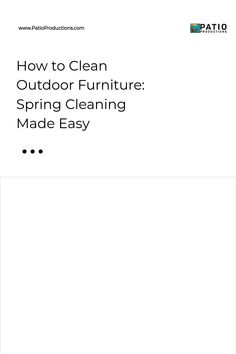 "How to clean outdoor furniture: spring cleaning guide cover"