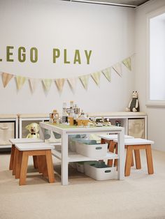 a child's play room with toys and decorations