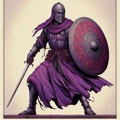 Pantheon Lol, Purple Armor, Purple Knight, Fantasy Stuff, New Fantasy, Dnd Art, D&d Dungeons And Dragons