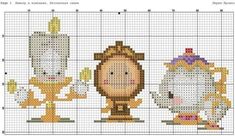 the cross stitch pattern shows three different items