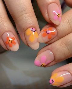 Summer Nails Nail Designs With Cherries, French Manicure Long Nails, Colourful Nail Art, Fun Summer Nails, Colorful Nails, Cute Gel Nails, Nail Art Summer