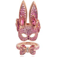 Lydia Courteille reveals the sexy La Vie en Rose jewels | The Jewellery Editor - ooh la la lydia courteille designs Bunny Ring, Rabbit Mask, Rabbit Ring, Black Diamond Studs, Paris Couture, Instagram Paris, Diamond Bows, Bow Bracelet, Diamond Weave