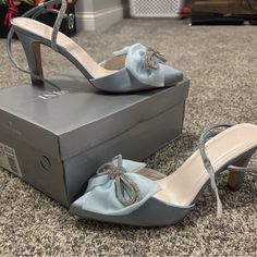 Beautiful Baby Blue Bridal Shoes! Basically Brand New, In Excellent Condition, Only Worn For A Couple Of Hours Size 7 Extra Rhinestones Included Blue Bridal Shoes, Blue Bridal, Shoes Color, Bridal Shoes, Quince, Baby Blue, Shoes Women Heels, A Couple, Shoes Heels