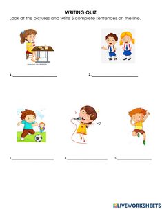 the worksheet shows how to write and draw pictures for children's learning