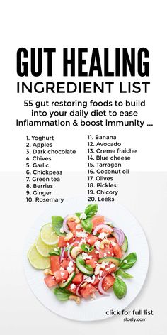 Healthy Gut Recipes, Gut Health Diet, Gut Healing Recipes, Gut Health Recipes, Probiotic Foods, Ingredient List, Makanan Diet, Gut Healing, Healing Food