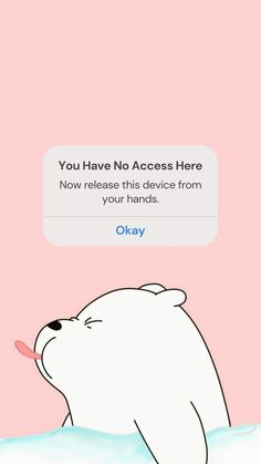 a polar bear is sitting in the snow with an email message above it that says you have no access here now release this device from your hands