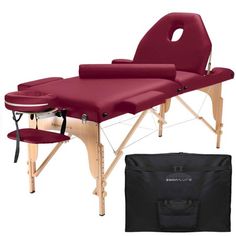 the portable massage table is set up and ready to be used