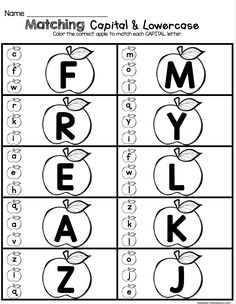 an apple capital and lowercase alphabet worksheet