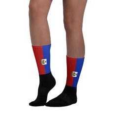 Haiti Flag - Black foot socks Foot Socks, Comfy Socks, Dance Routines, Us Man, Sports Bras