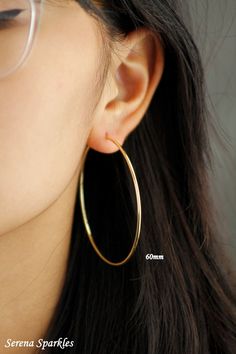 Big Gold Hoop Earrings, Real Gold Hoop Earrings, 2023 Wishlist, Oversized Hoop Earrings, Trending Jewelry, Medium Hoop Earrings, Plain Jane, Hoops Gold, Hoop Earrings Style