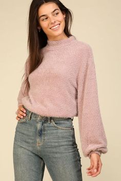 Girls Night Outfit, Tie Dye Fashion, Long Sleeve Knit Sweaters, Fuzzy Sweater, Sweater Sale, Outfit Inspo Fall, Another Day, Mock Neck Sweater, Women Clothing Boutique