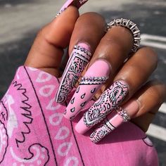 Bandana Nails, 2023 Nail, Short Locs, Sky Nails, Long Acrylic Nail Designs, Basic Nails, Glow Nails, Long Acrylic Nails Coffin, Red Nail