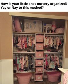 Toddler Closet, Toddler Girl Room, Kid Closet, Toddler Rooms, Nursery Organization