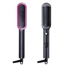 TYMO RING Fast Hair Straightner Brush with Temperature Control & Auto Shut Off | Tymo Beauty Really Curly Hair, Hot Comb, Course Hair, Straightening Comb, Unruly Hair, Straighten Iron, Tangled Hair, Different Hair Types, Hair Straightening