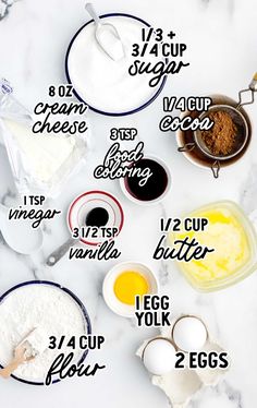 the ingredients to make this recipe include eggs, flour, sugar, and other items