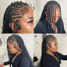 Boho flip over Fulani braids Half Flip Over Braids Half Sew In, Box Braid Hairstyles For Men, Braided In Front Box Braids In Back, Short Boho Fulani Knotless Braids, Braids Fulani Hairstyles, Flip Over Braids For Black Women, Trible Braids Freestyle Flip Over, Flip Over Braids With Sew In, Flip Over Fulani Braids + Boho Curls