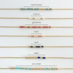 Morse Code Necklace Dainty Necklace With Tiny Beads Morse | Etsy Dainty Gold Beads For Gifts, Minimalist Colorful Beaded Jewelry For Gifts, Adjustable Gold Beaded Necklaces, Morse Code Necklace, Gelang Manik-manik, Tiny Beads, Morse Code Bracelet, Pola Gelang, Gelang Manik