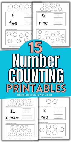 printable number counting worksheets for kids to practice numbers and write them in