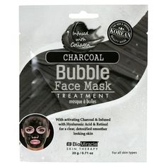 Keep your complexion clean and glowing with the help of charcoal! This formula is infused with collagen, hyaluronic acid, and retinol which clears and detoxifies the skin, making it look brighter and smoother. You can pamper yourself with these on your self care days, share with friends at the spa or during sleepovers, give as gifts to your loved ones, and include them in care packages. Size: 20 g.  Color: Multicolor. Black Face Mask Skin Care, Charcoal Face Mask Aesthetic, Charcole Face Mask, Face Mask Korean, Origins Charcoal Mask, Purple Face Mask Skincare, Bubble Face Mask, Green Tea Face Mask, Detox Facial