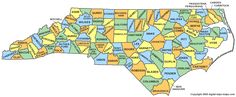 a map of the state of north carolina with all states and their capital cities on it