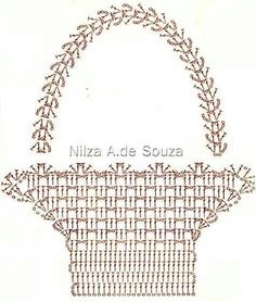 an image of a basket made out of crocheted yarn with the words nizza ade souza written on it