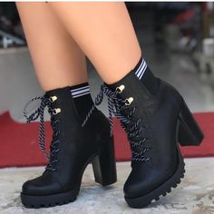 Sepatu Platform, Knee High Stiletto Boots, Shoes Boots Timberland, Cute Shoes Heels, Stiletto Boots, Hype Shoes, Girly Shoes, High Heel Boots Ankle, Pretty Shoes