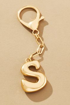 Bubble Letter Monogram Bag Charm | Anthropologie Simple Bridesmaids Gifts, Pearl Key Chain, Cute Car Charms, Wristlet Keychain Aesthetic, Car Keys Keychain Ideas Aesthetic, Bag Charm Trend 2024, Key Chains Aesthetic, Car Keychain Aesthetic, Trendy Keychains