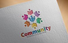 the logo for community business is colorful