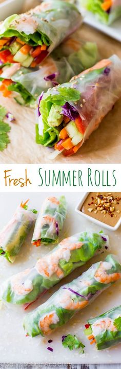 fresh summer rolls with lettuce, carrots and celery