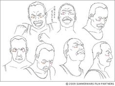 a drawing of different facial expressions