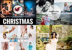 a collage of photos with the words christmas written on them and images of people