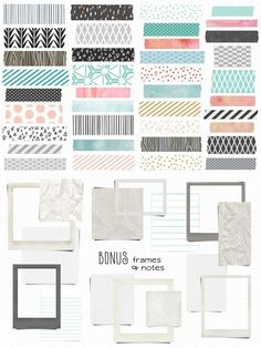 various patterns and frames for scrapbooking