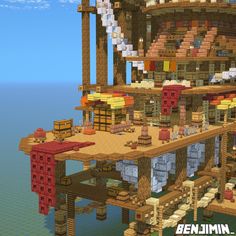 Fish Hut Hideout 🎣🛖 A Minecraft survival base on water   Mob inspire bases - The Cod (1/36)  This amazing looking fisherhut has multiple levels and a bunch of storage all over the place. It is perfect for your next survival world! I myself will be using it as my base on THE smp 🫶  Show some love and support if you like what you see <3 _____________________________________  🪷FOLLOW me @Official_Benjimin for more!  🌱COMMENT to tell me what you think!  🌿LIKE and SAVE to show me your support! ___... Fish Hut, Fishing Dock, Minecraft Survival, Minecraft Buildings, Minecraft Designs, Minecraft Houses, Fishing Boats, Minecraft, Castle