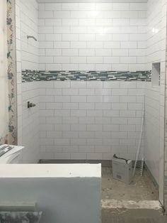 the bathroom is being remodeled and ready to be used as a shower stall or toilet