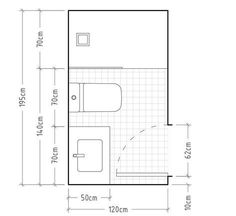 a drawing of a bathroom with measurements